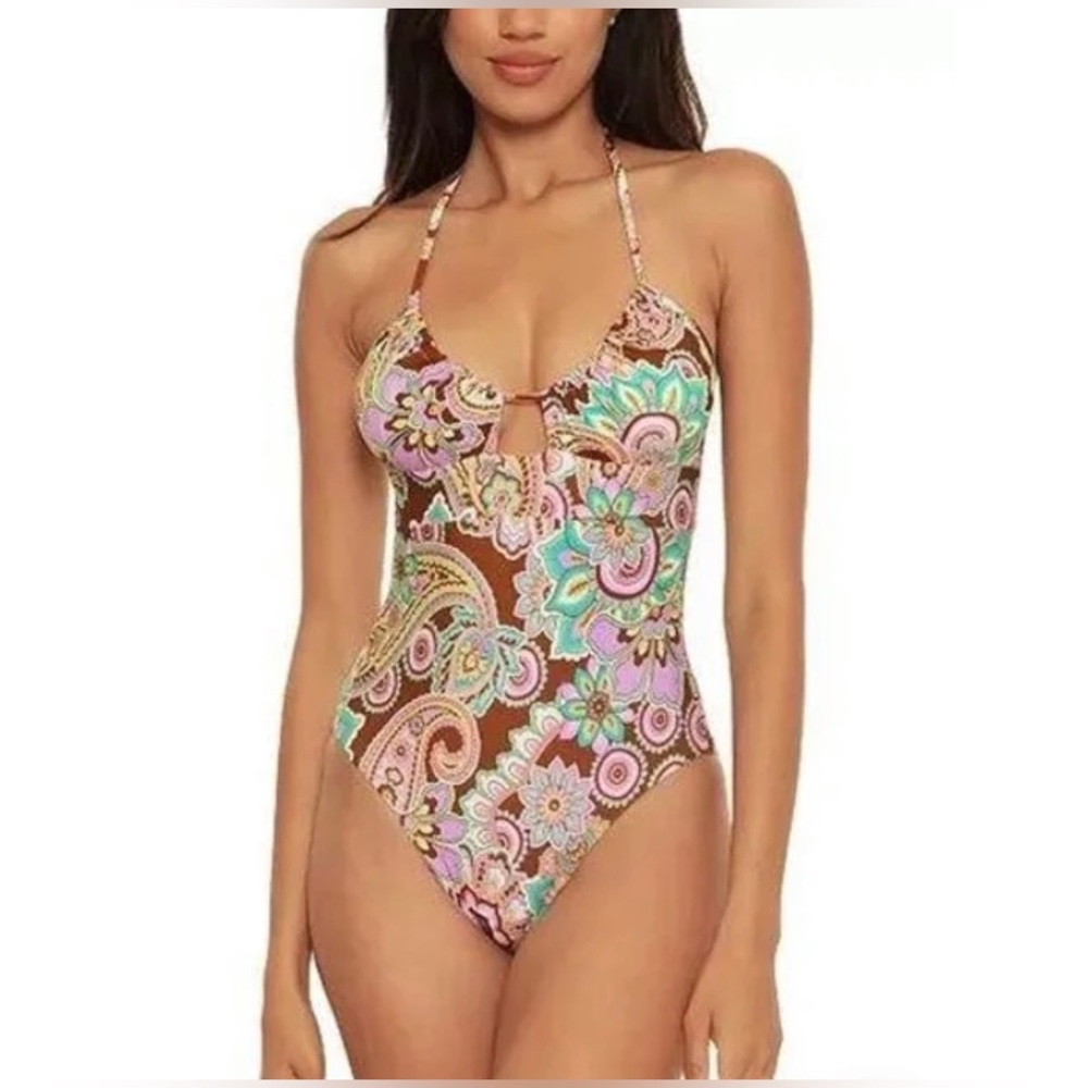 NWOT Becca Groovy Candice Multi-way Retro Boho Bikini Sz Medium